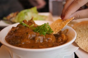 rogan_josh Rogan Josh with rice and papadums