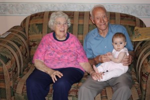 Ella with her Great-Grandparents